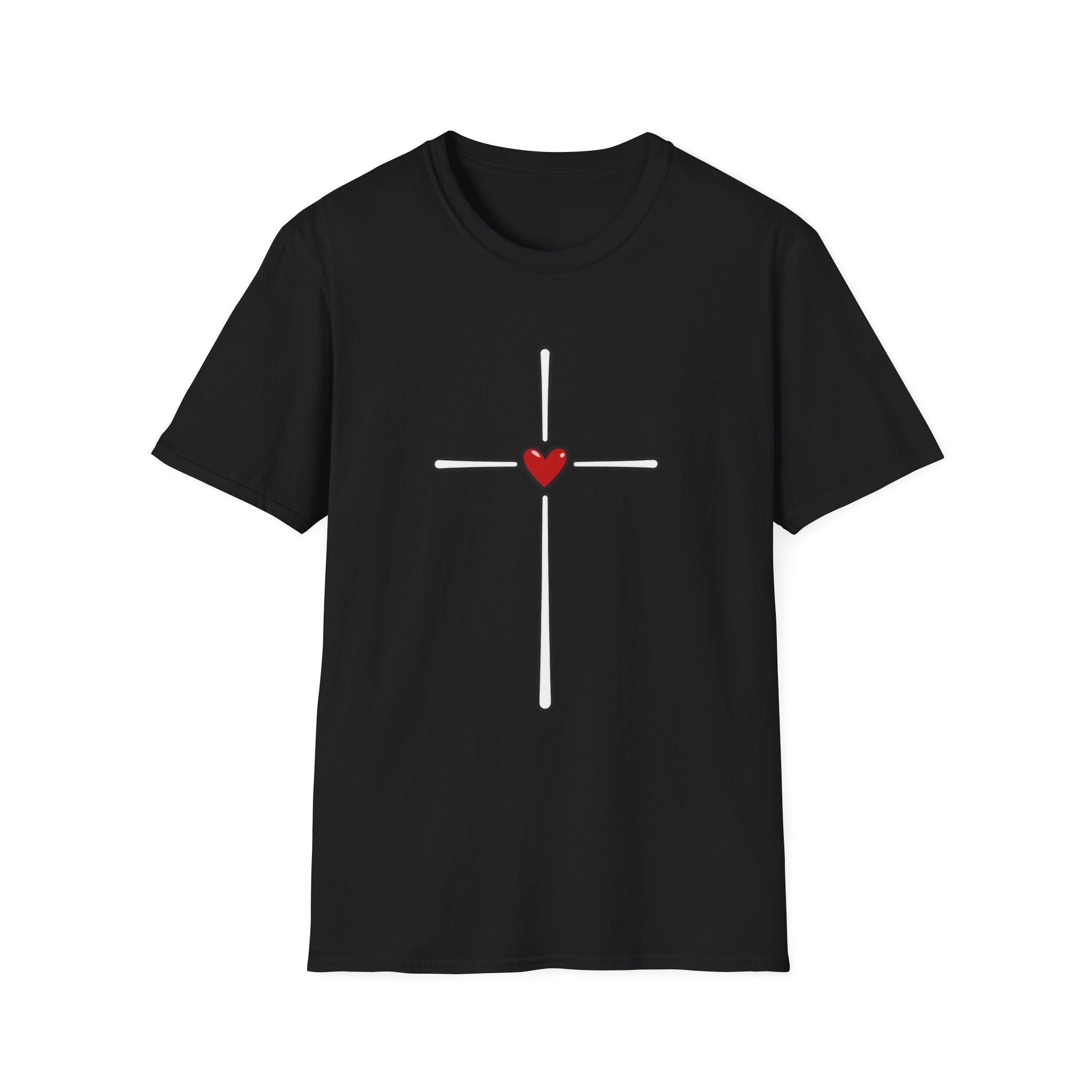 Heart Cross T-Shirt — Minimal Christian Faith Tee