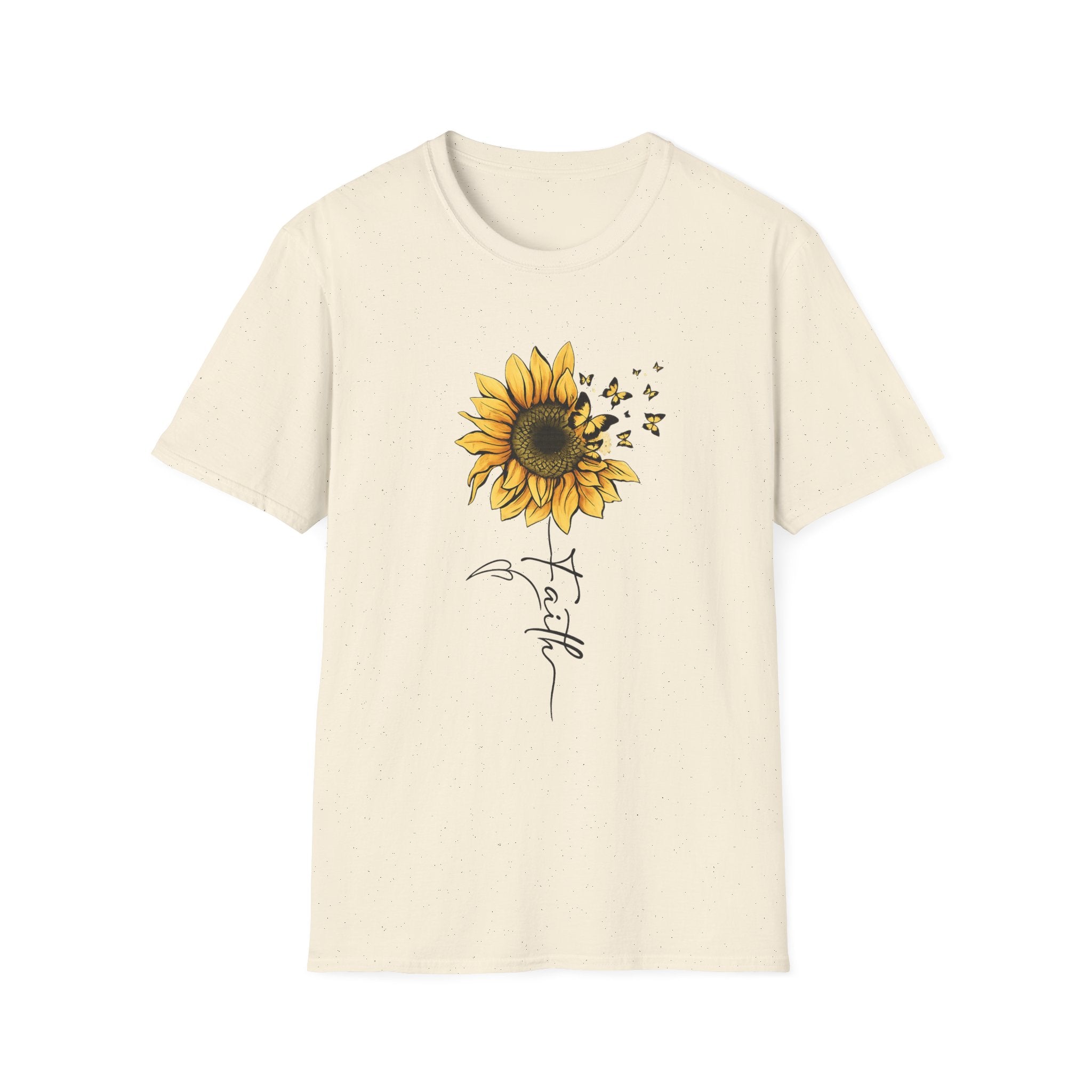 Sunflower Faith T-Shirt — Floral "Faith" Graphic Tee
