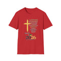Class of 2026 Graduation T-Shirt — Gold Cross & Joshua 1:9 Inspirational Tee