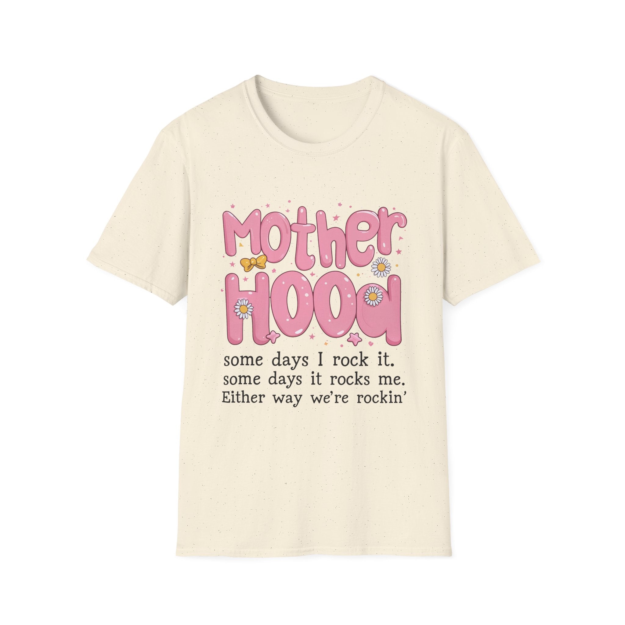 Mother Hood Retro Mom T-Shirt — Pink Motherhood Graphic Tee