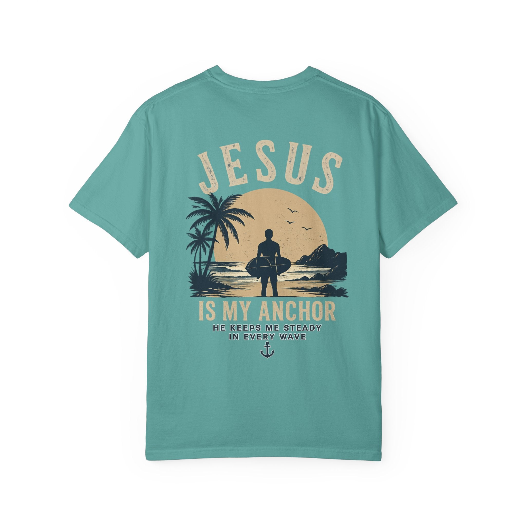 Jesus Is My Anchor T-Shirt — Christian Surf Sunset Tee