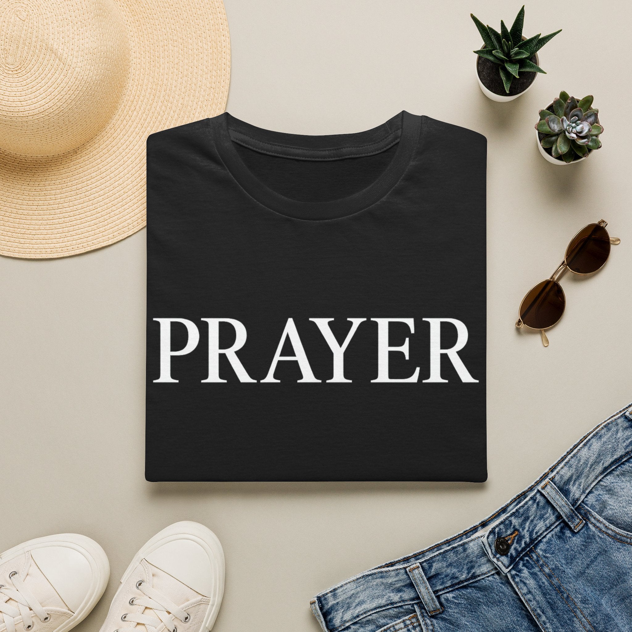 Prayer T-Shirt — Minimal Faith Graphic Tee for Christians