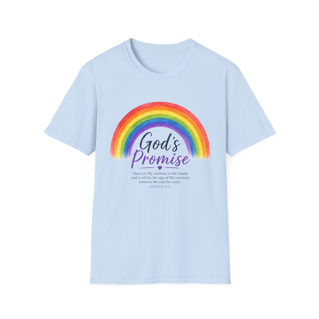 God's Promise Rainbow T-Shirt — Inspirational Christian Faith Tee
