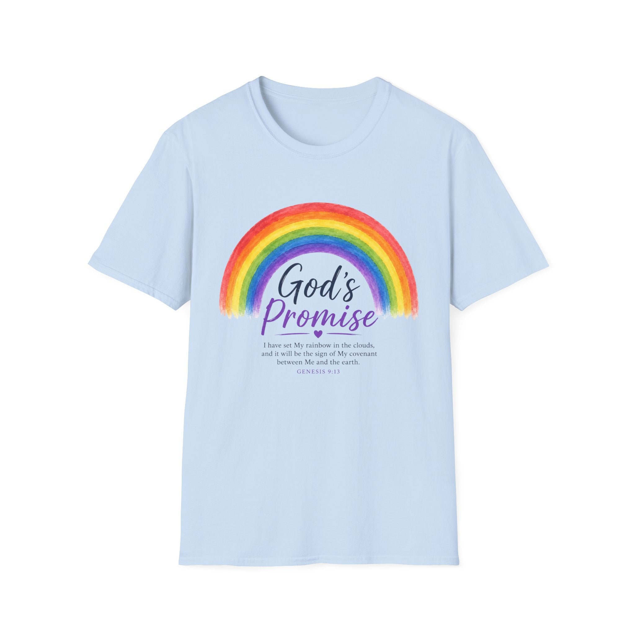 God's Promise Rainbow T-Shirt — Inspirational Christian Faith Tee