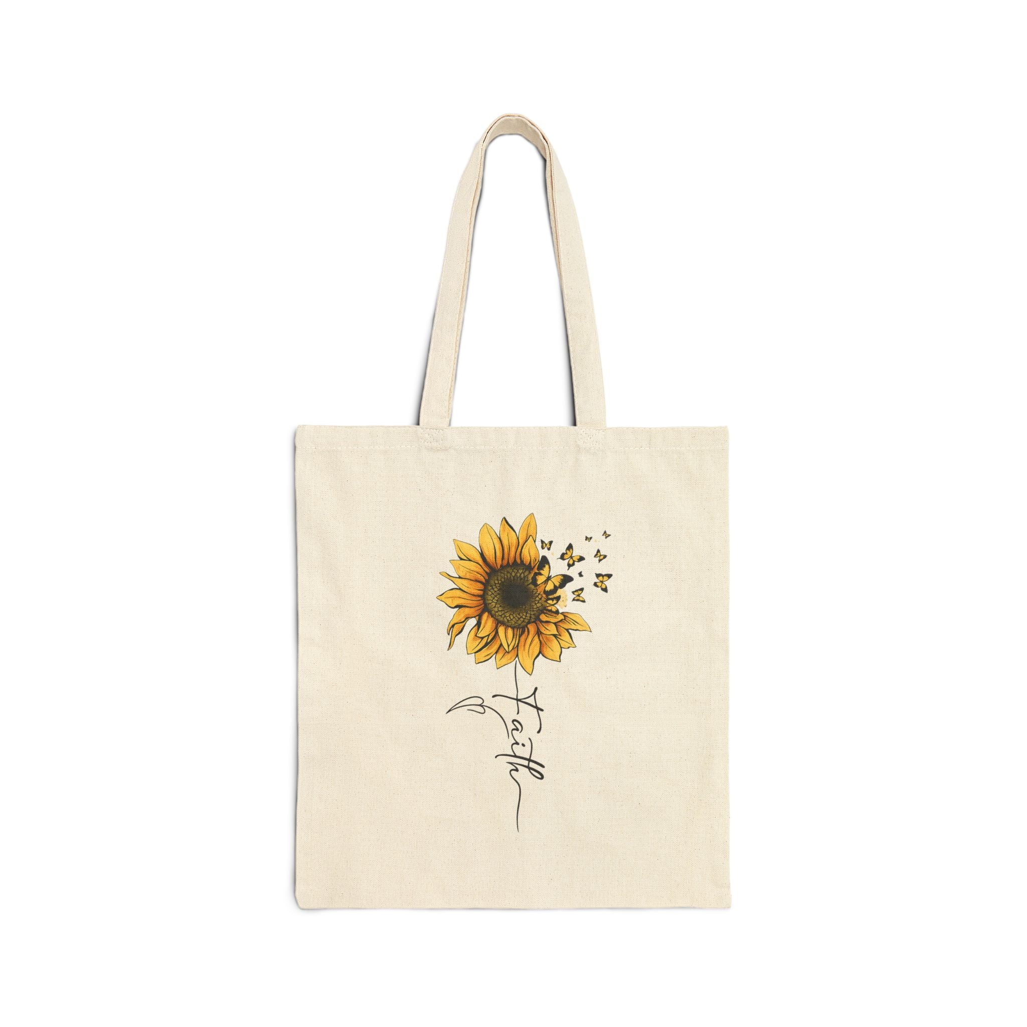 Faith Sunflower Canvas Tote Bag
