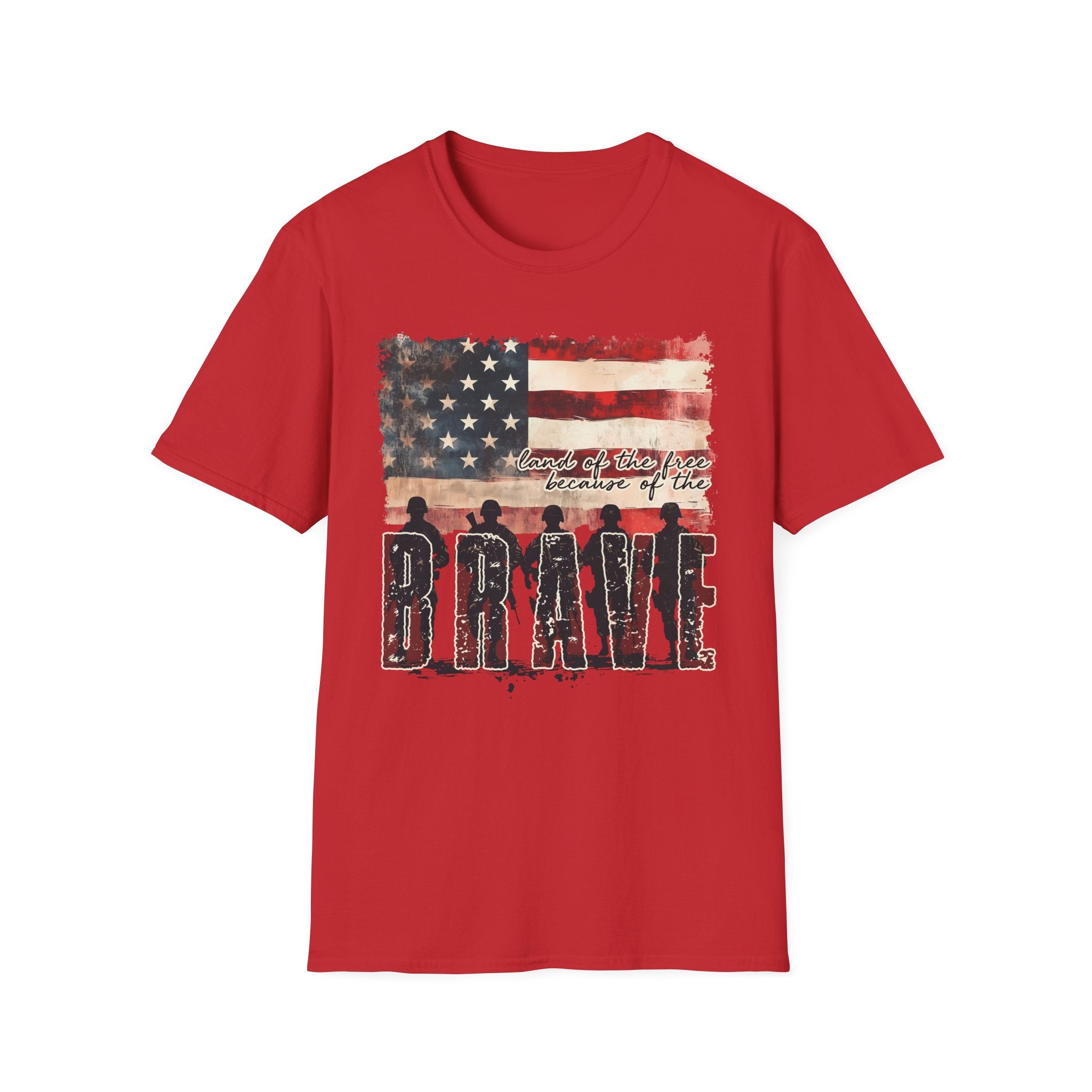 Brave American Flag Unisex T-Shirt — Patriotic Military Tribute Tee