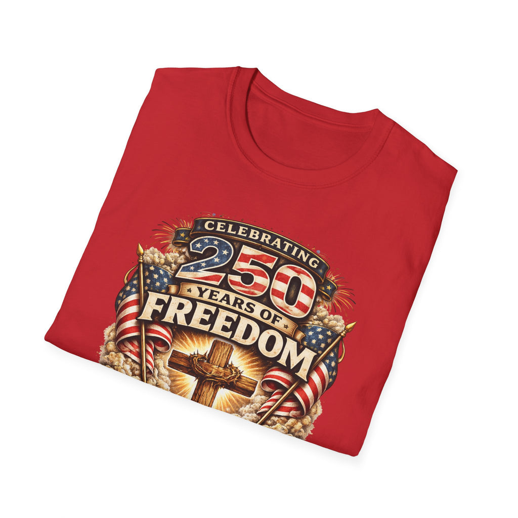 "In Christ Alone" 1776–2026 Patriotic Cross Tee