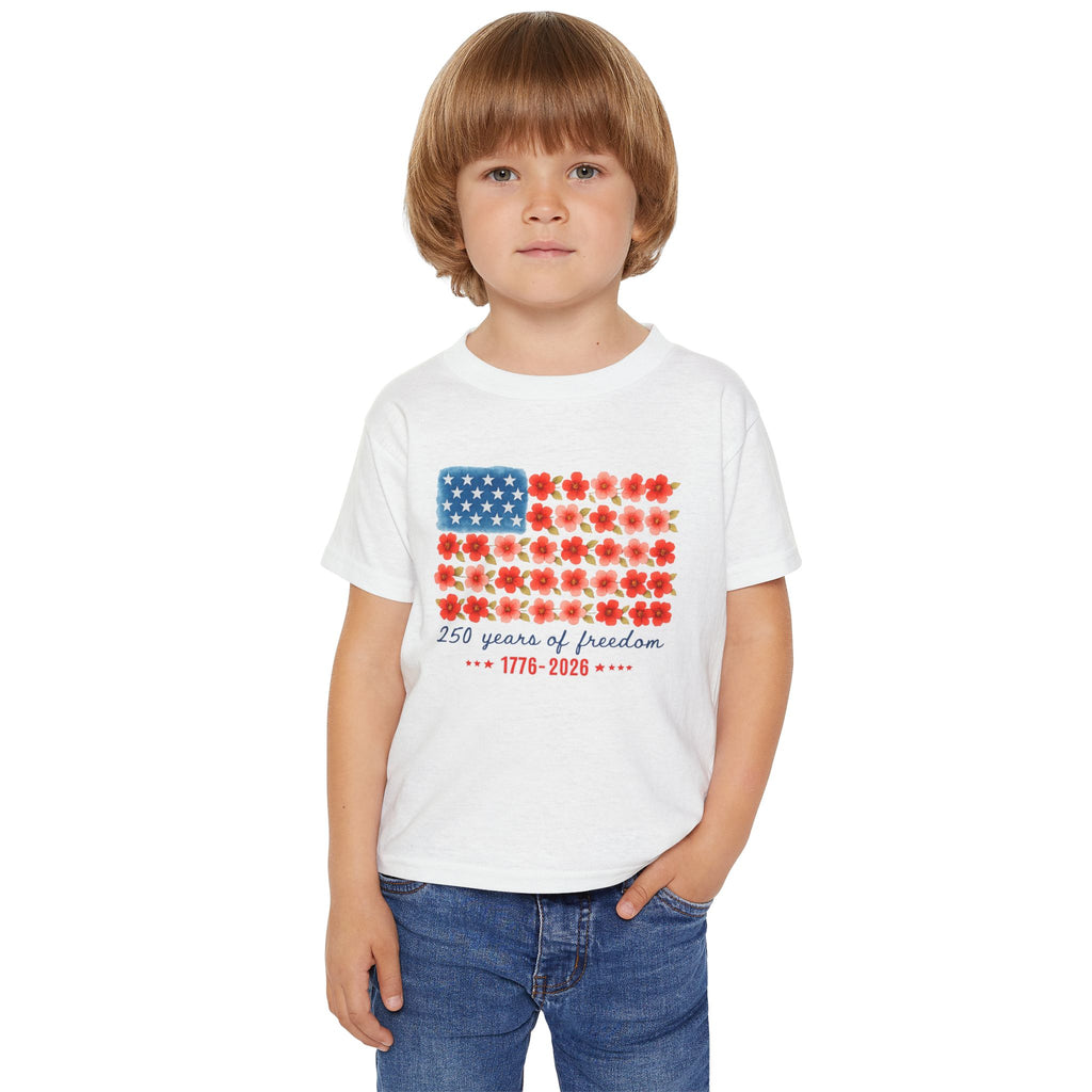 250 Years of Freedom USA Flag Flora Toddler T-shirt