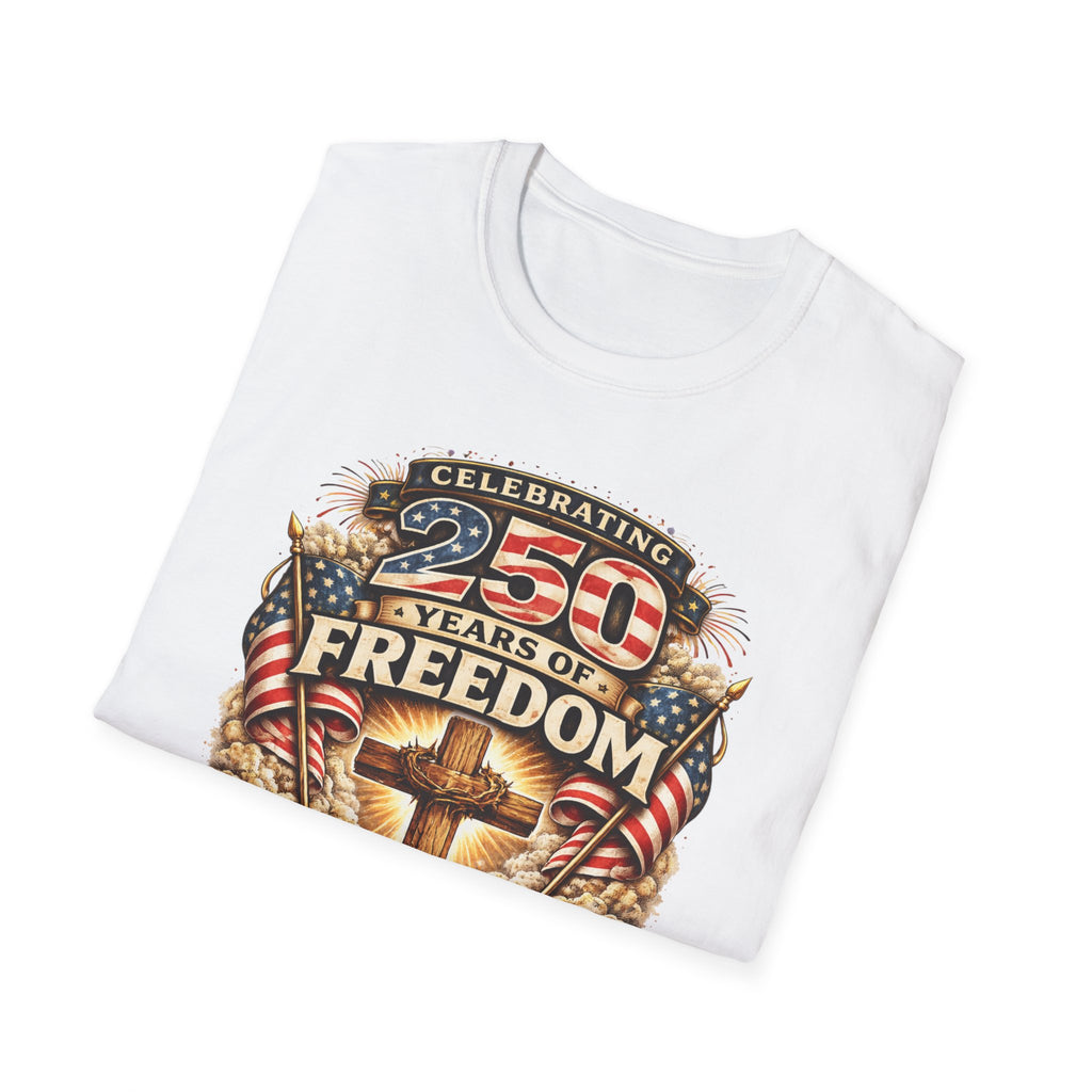"In Christ Alone" 1776–2026 Patriotic Cross Tee