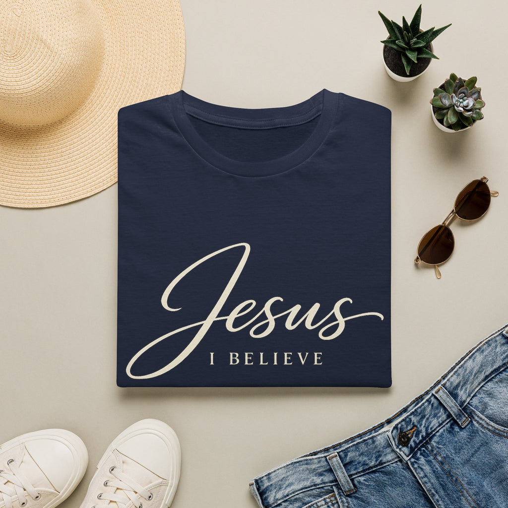 Jesus Script T-Shirt — 'Jesus I Believe' Faith Tee