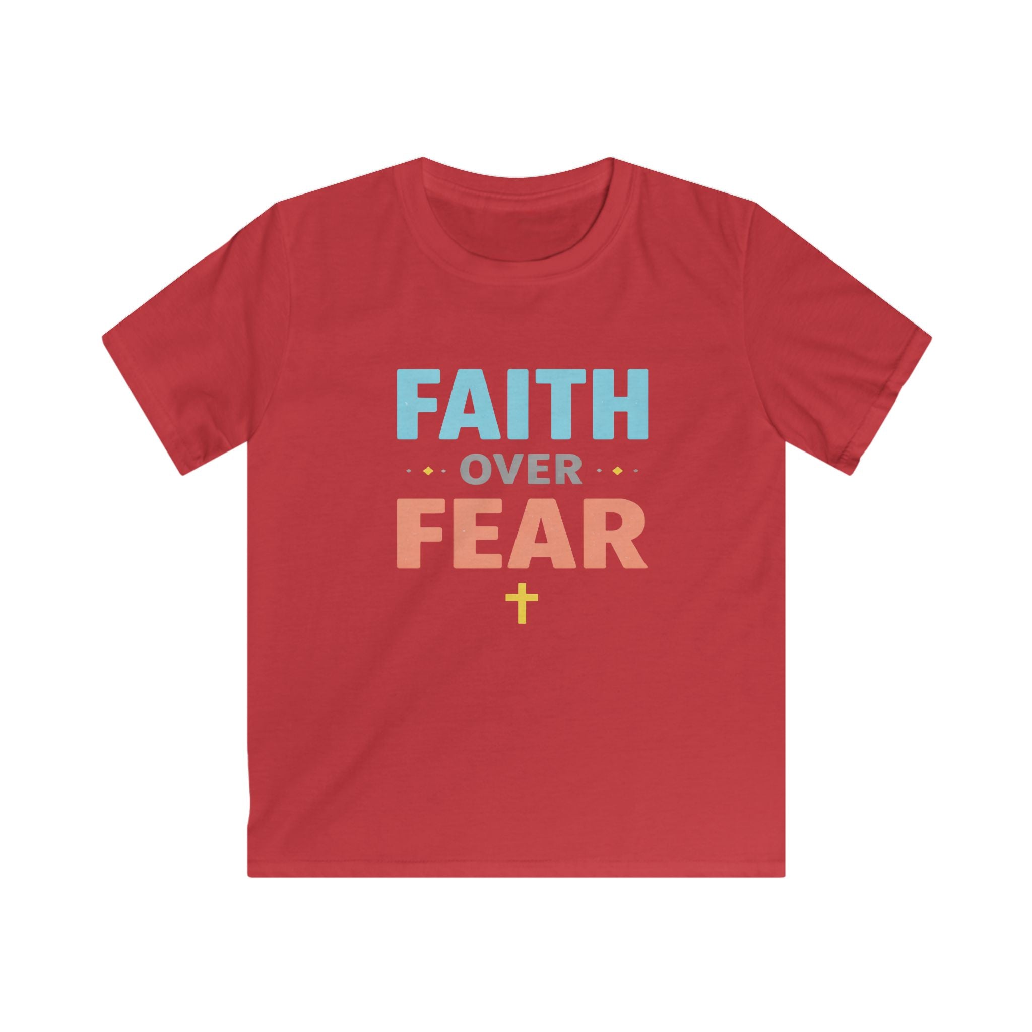 Kids Tee - "Faith Over Fear" Christian Inspirational Shirt