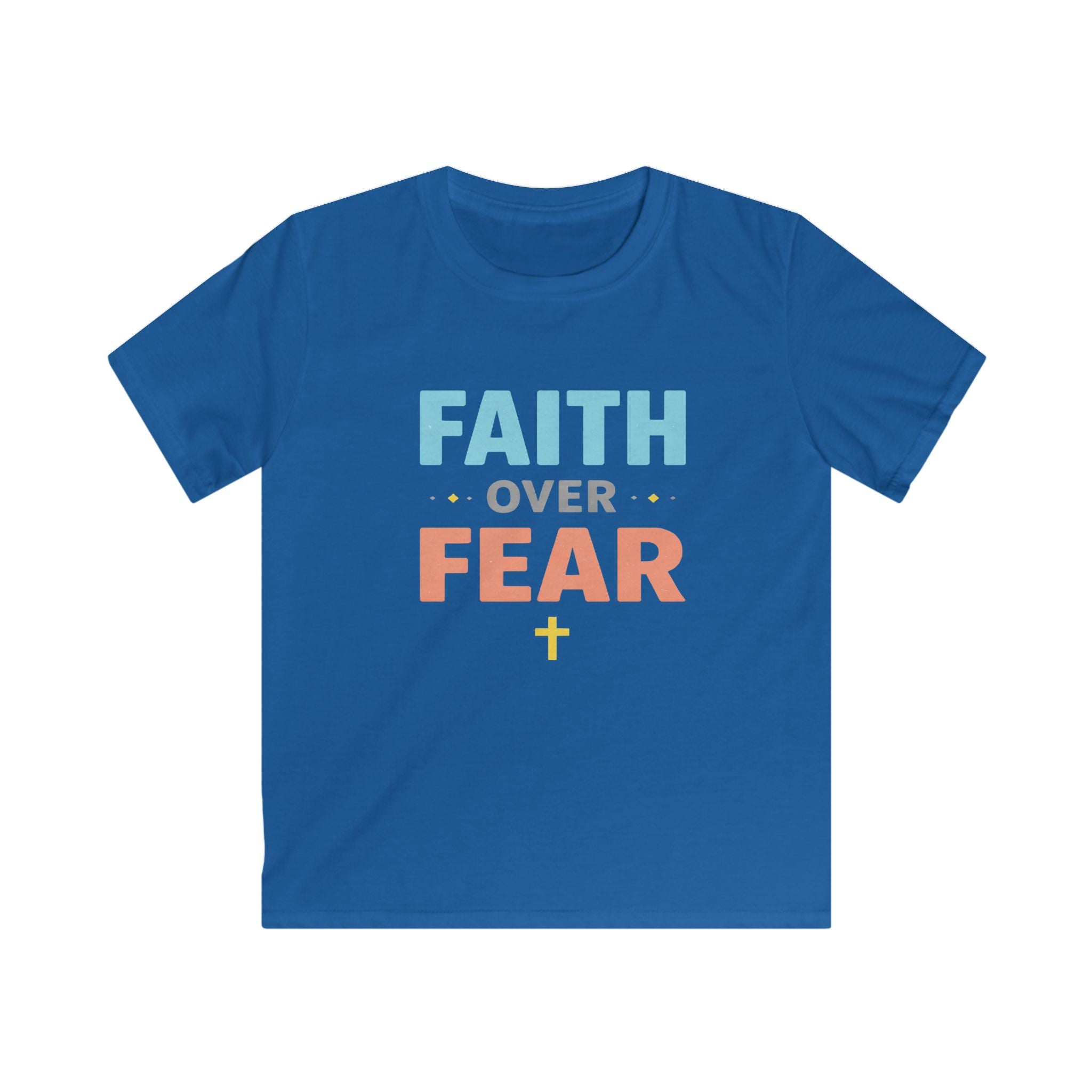 Kids Tee - "Faith Over Fear" Christian Inspirational Shirt