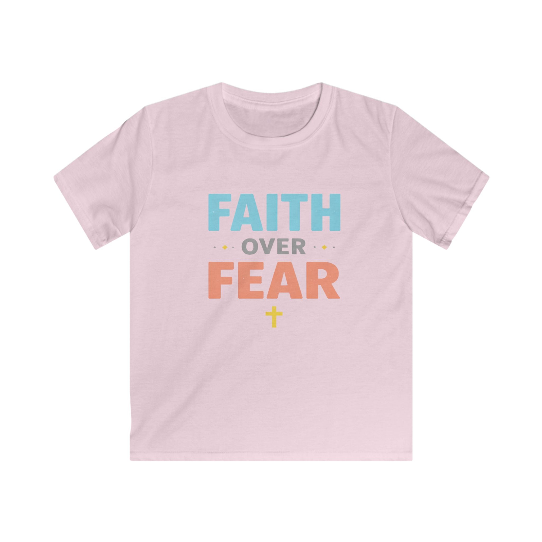 Kids Tee - "Faith Over Fear" Christian Inspirational Shirt