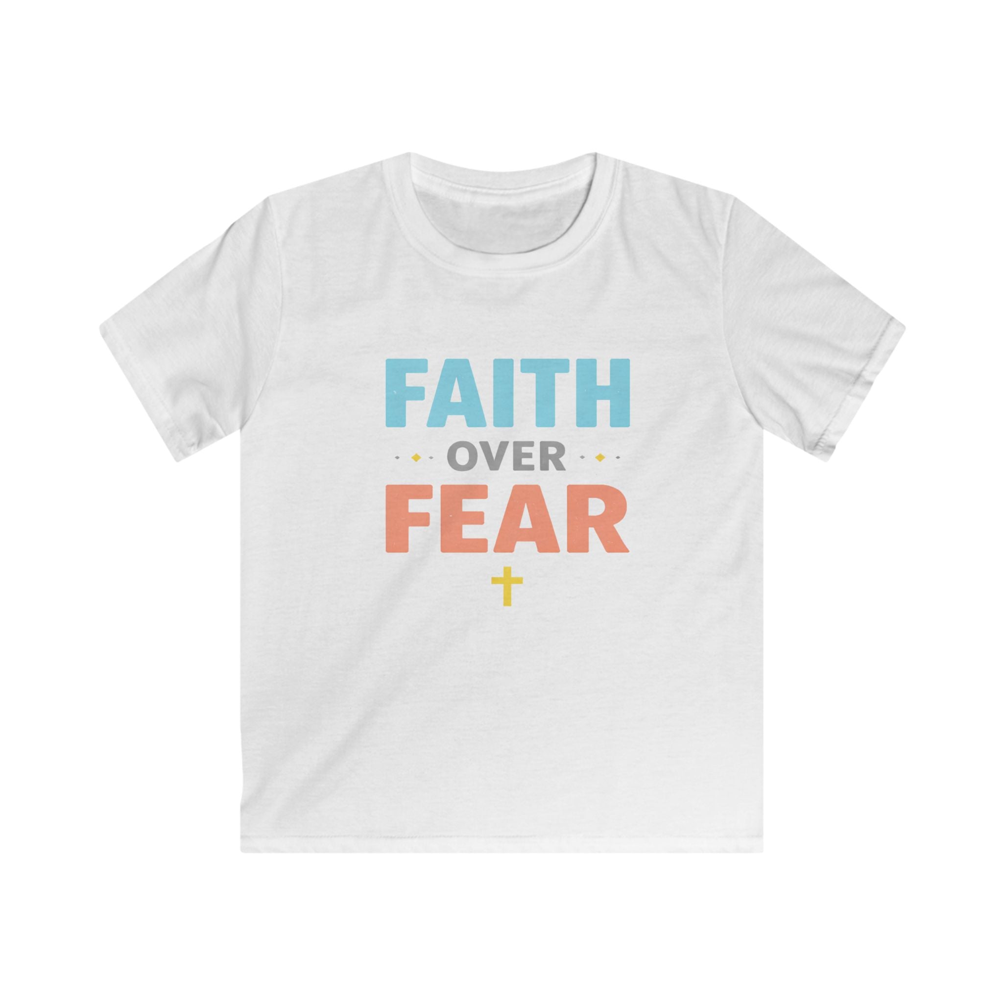 Kids Tee - "Faith Over Fear" Christian Inspirational Shirt