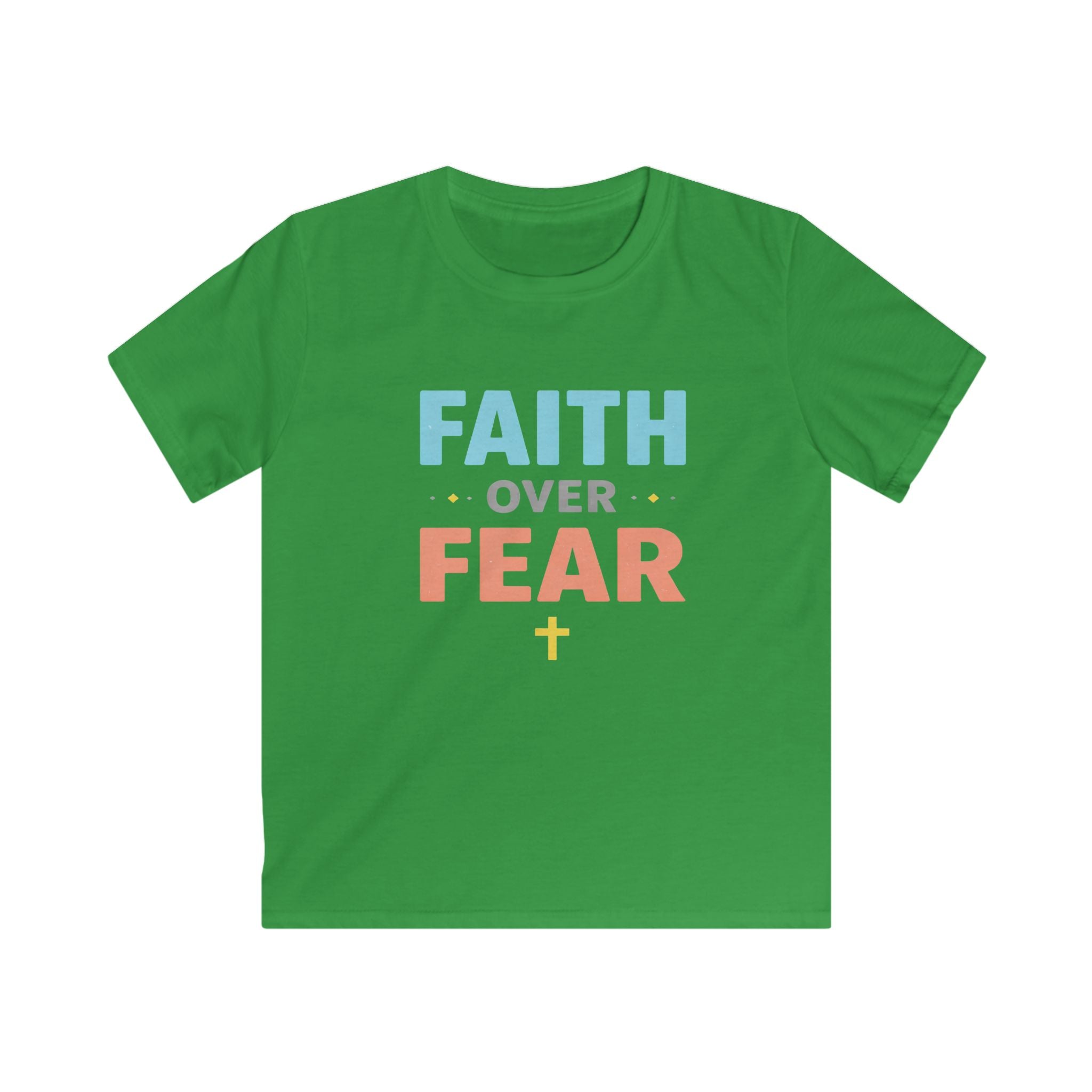 Kids Tee - "Faith Over Fear" Christian Inspirational Shirt