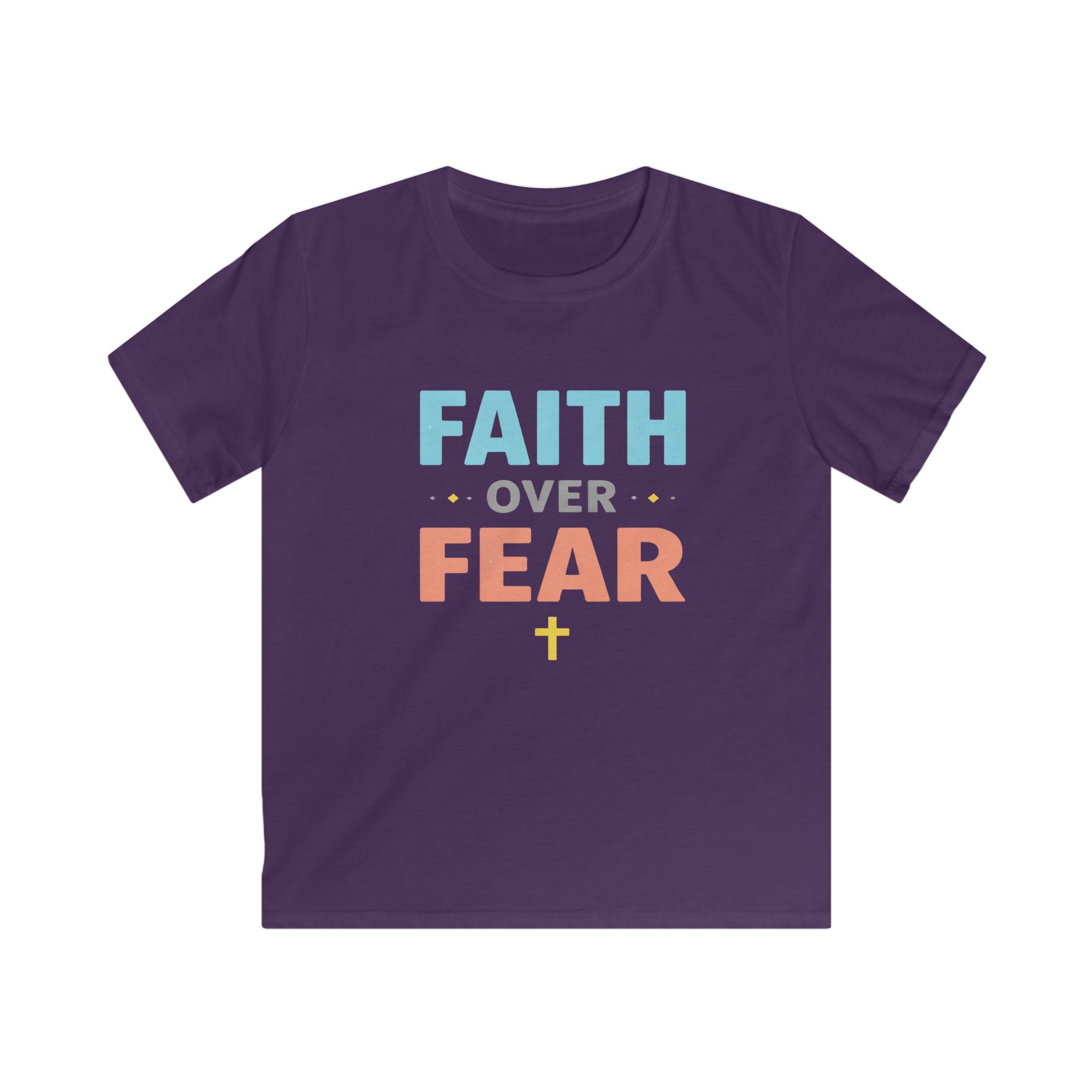Kids Tee - "Faith Over Fear" Christian Inspirational Shirt