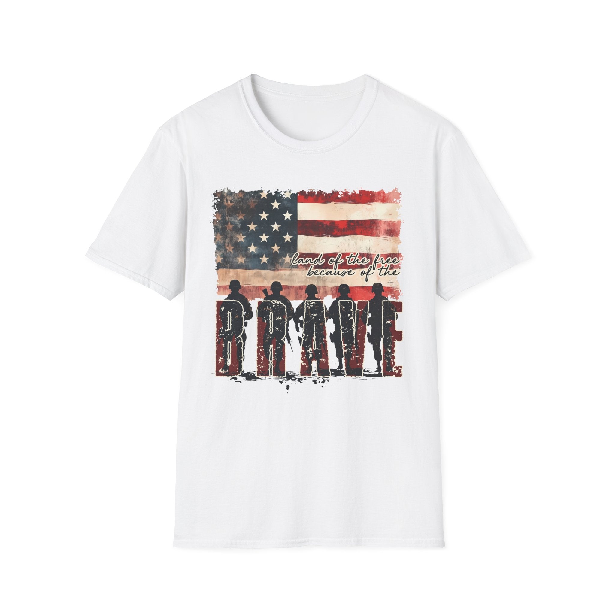 Brave American Flag Unisex T-Shirt — Patriotic Military Tribute Tee