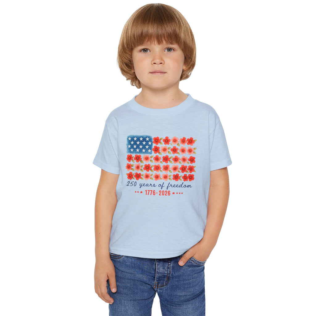 250 Years of Freedom USA Flag Flora Toddler T-shirt