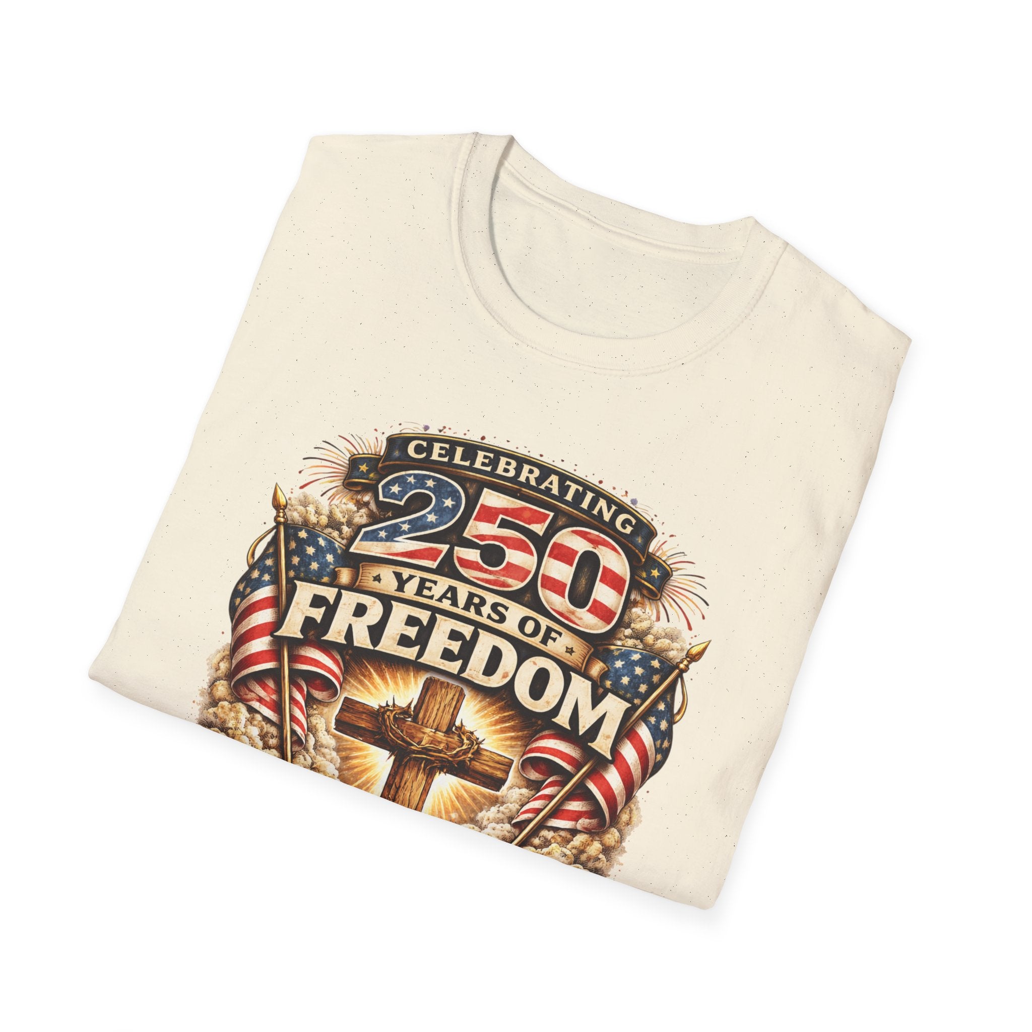 "In Christ Alone" 1776–2026 Patriotic Cross Tee