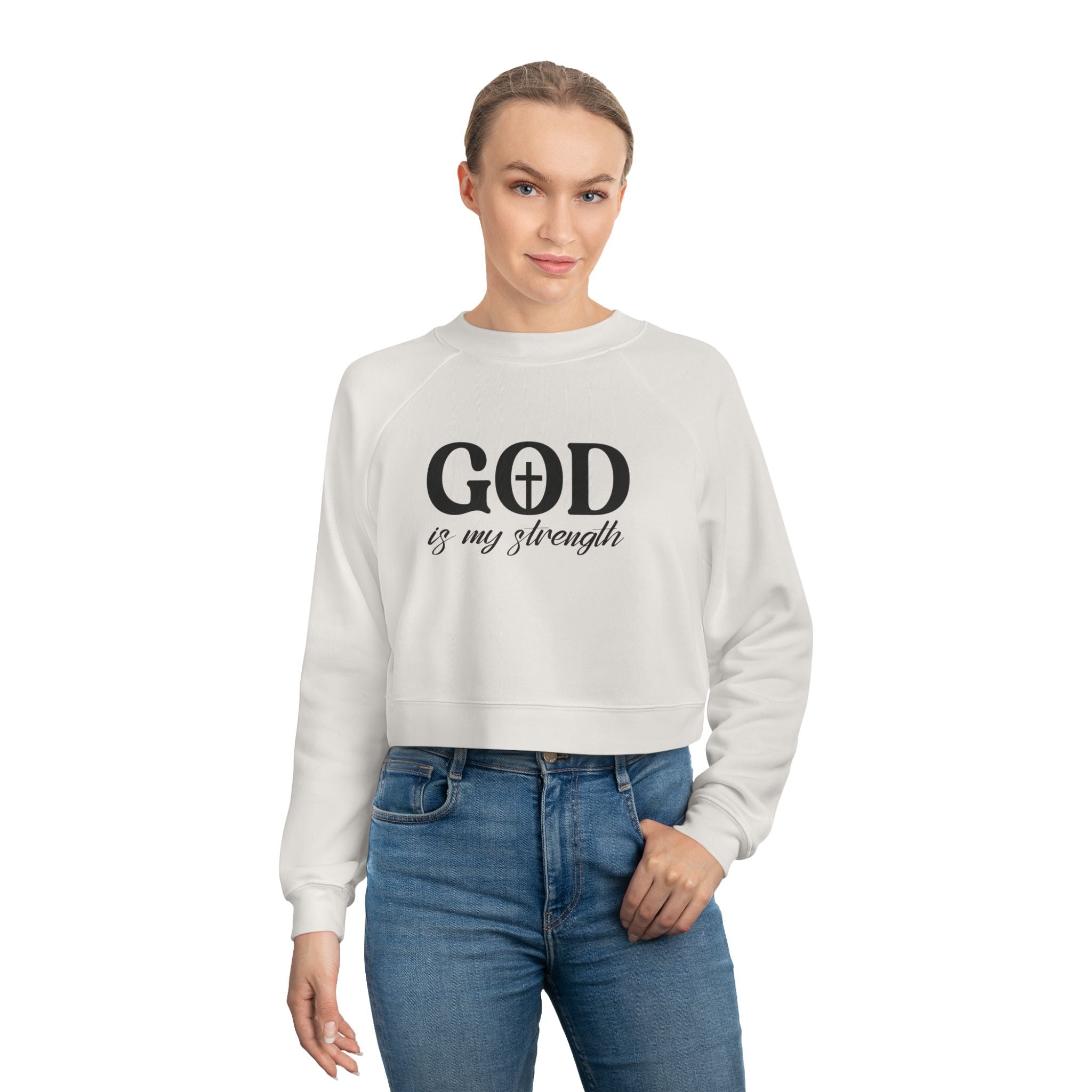 God Is Good Cropped Pullover — Women's Faith Sweatshirt