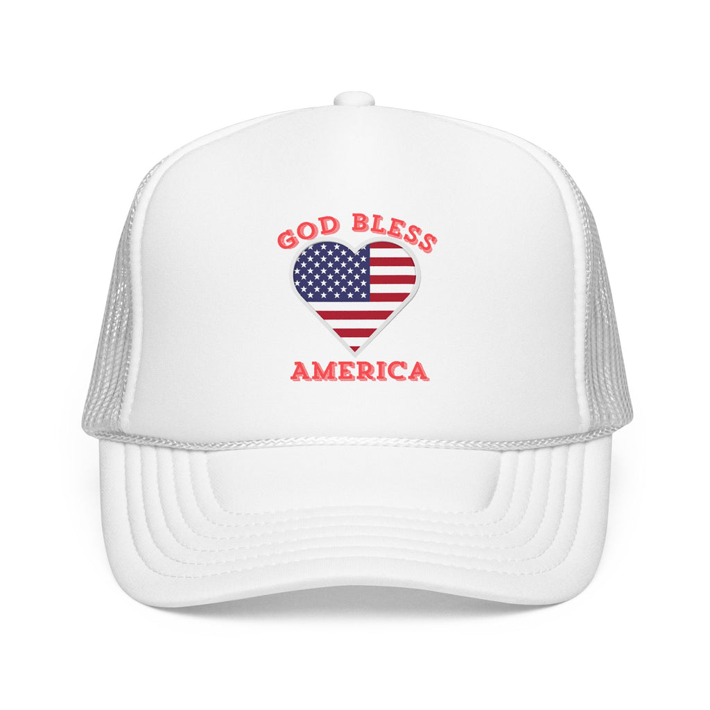 God Bless America Heart Trucker Hat