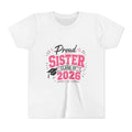 Proud Sister Class of 2026 Youth Tee — Pink Graduation Shirt for Kids