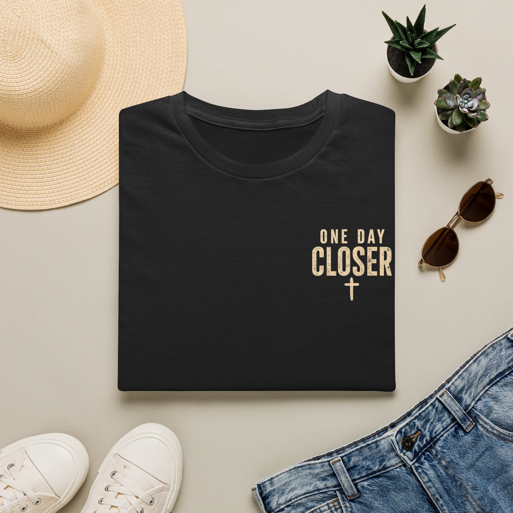 One Day Closer Cross T-Shirt — Faith-Inspired Inspirational Tee