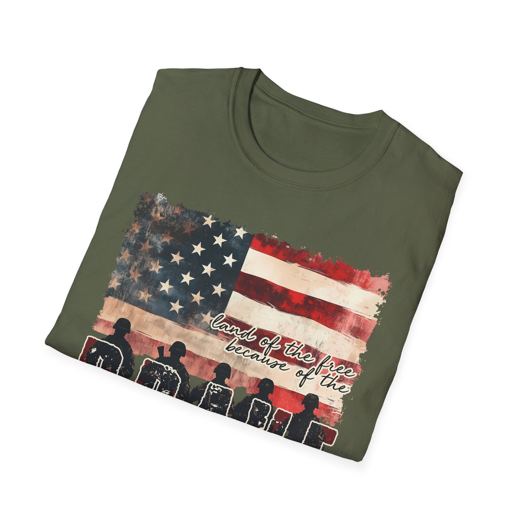 Brave American Flag Unisex T-Shirt — Patriotic Military Tribute Tee