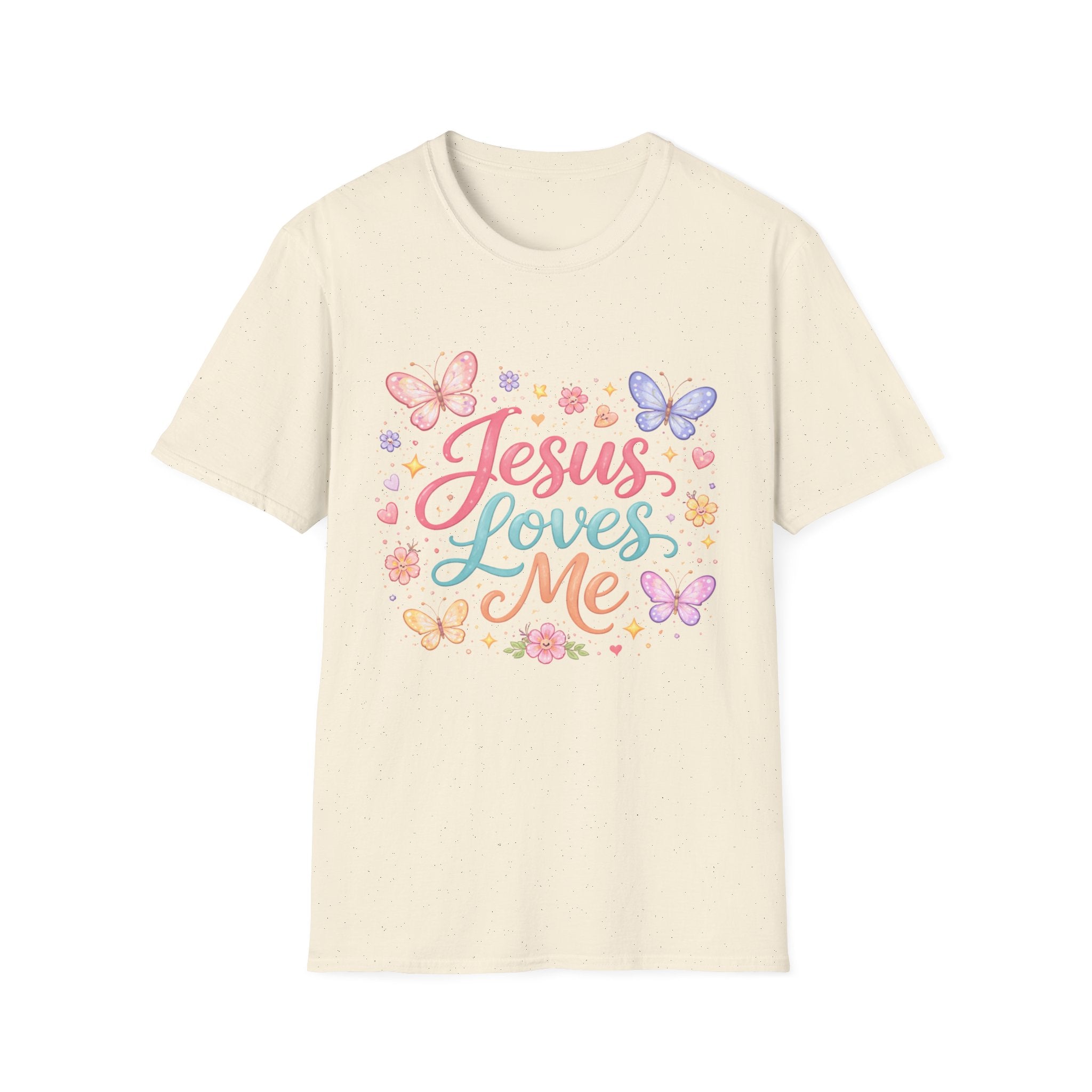 Jesus Loves Me T-Shirt — Pastel Butterfly Christian Tee
