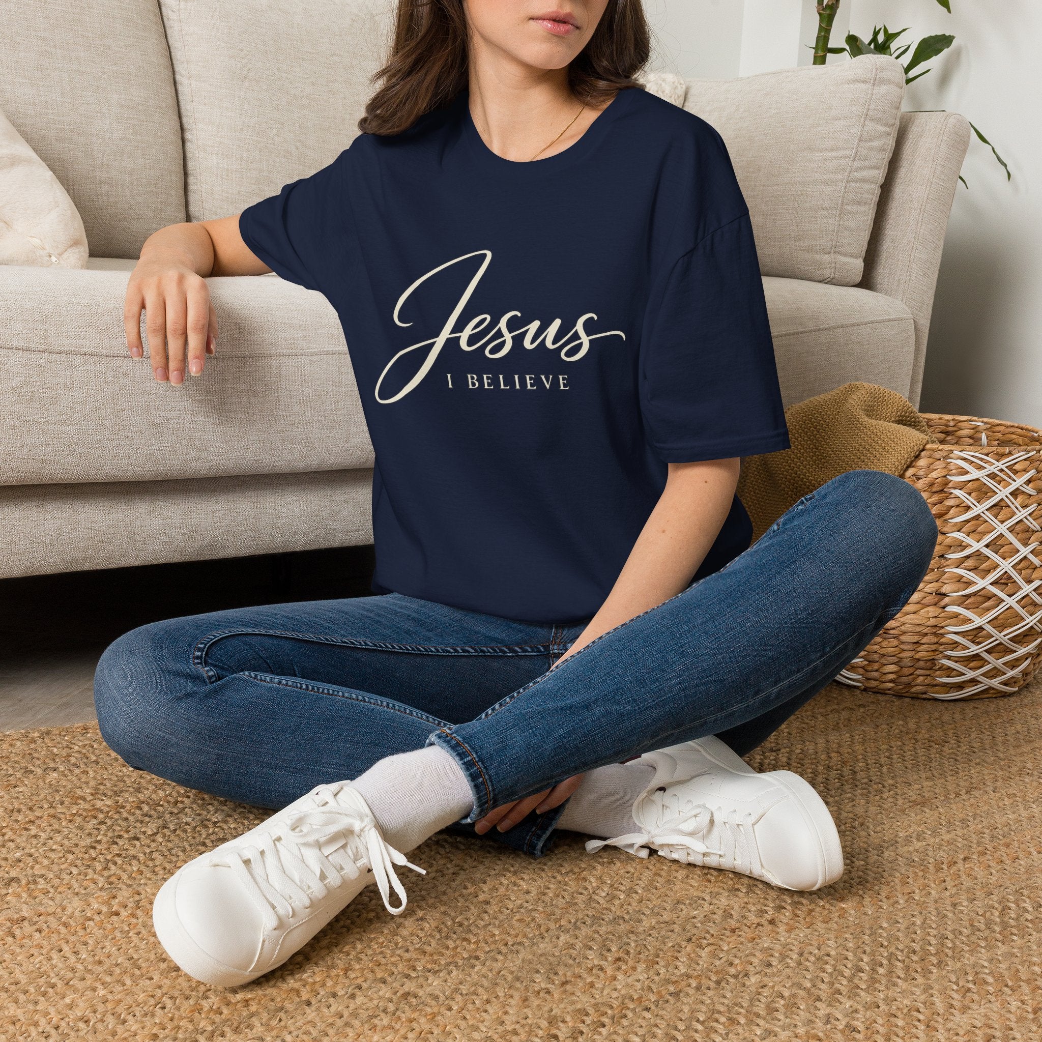 Jesus Script T-Shirt — 'Jesus I Believe' Faith Tee