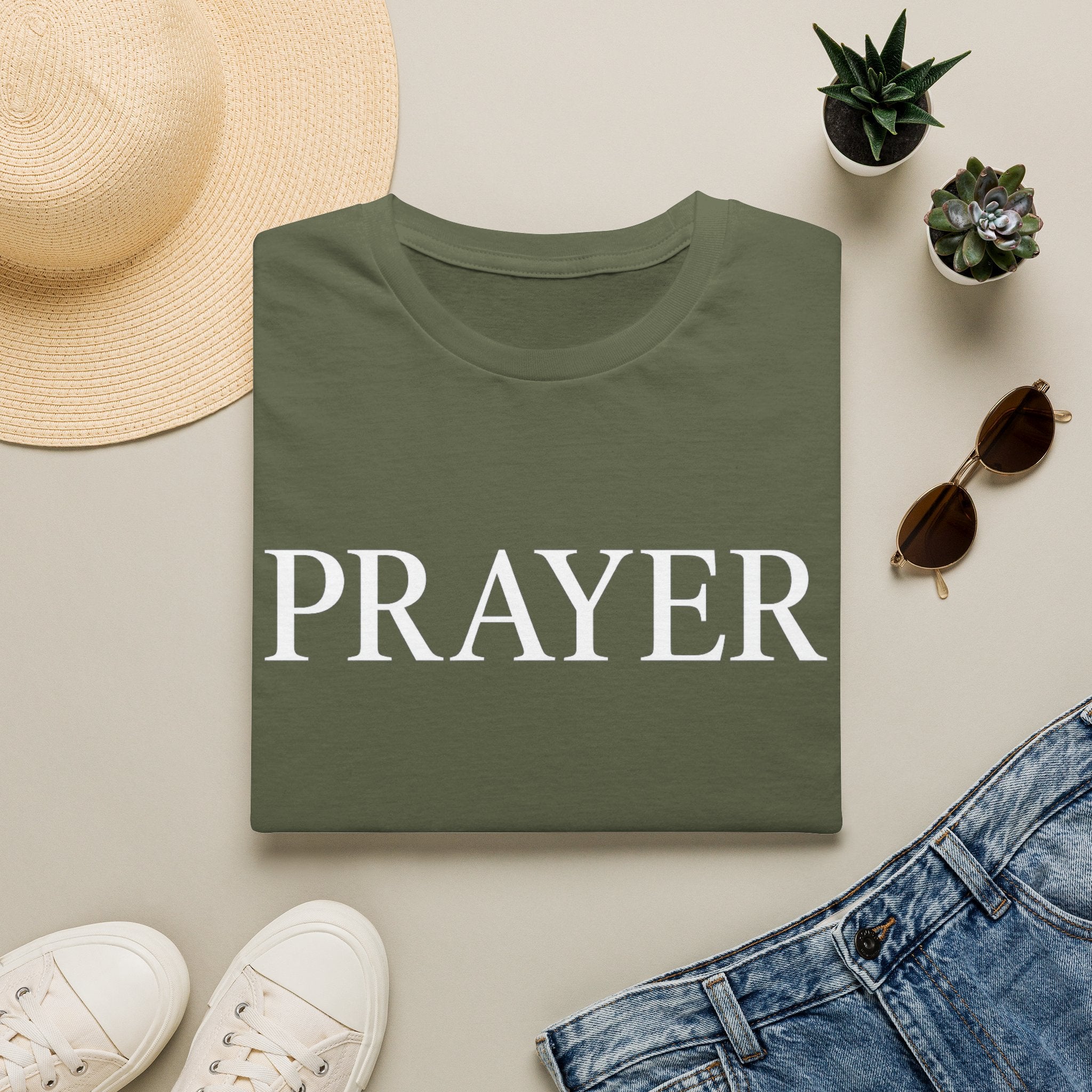Prayer T-Shirt — Minimal Faith Graphic Tee for Christians