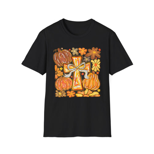 Autumn Cross & Pumpkins T‑Shirt