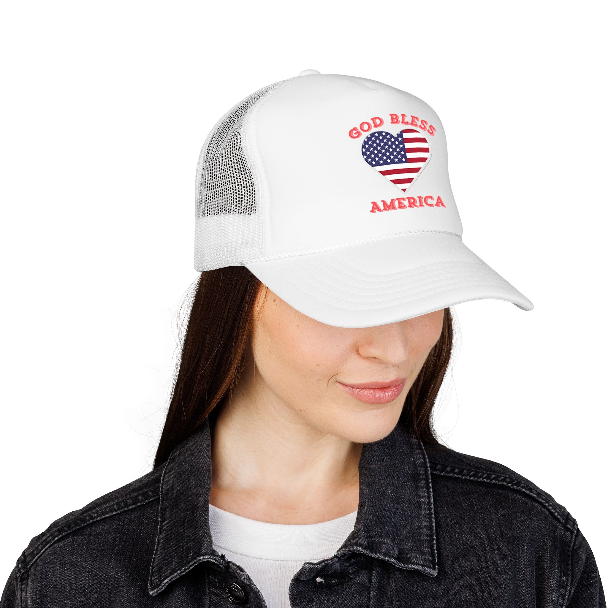 God Bless America Heart Trucker Hat