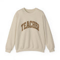 Teacher Crewneck Sweatshirt — Leopard Print "TEACHER" Cozy School Gift