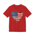 American Flag Heart T-Shirt — Patriotic USA Floral Heart Tee for 4th of July
