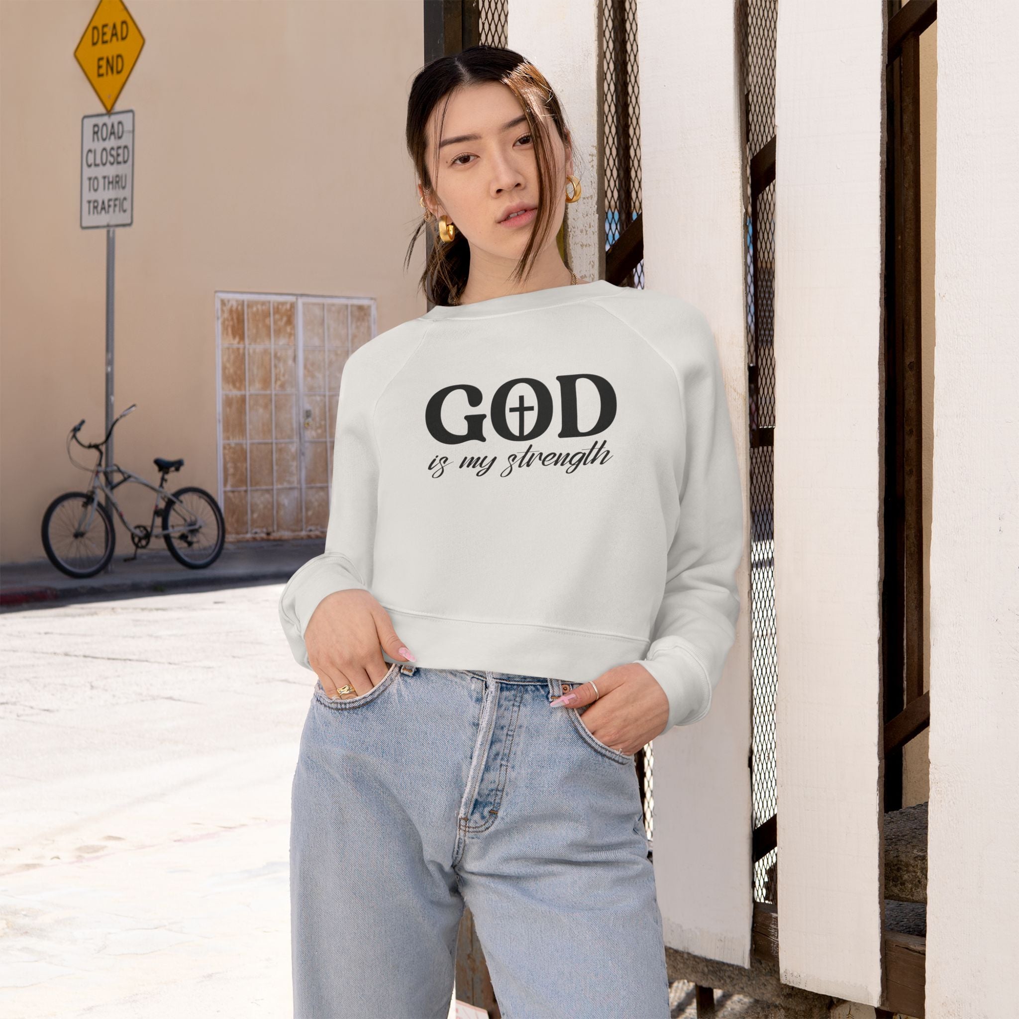 God Is Good Cropped Pullover — Women's Faith Sweatshirt