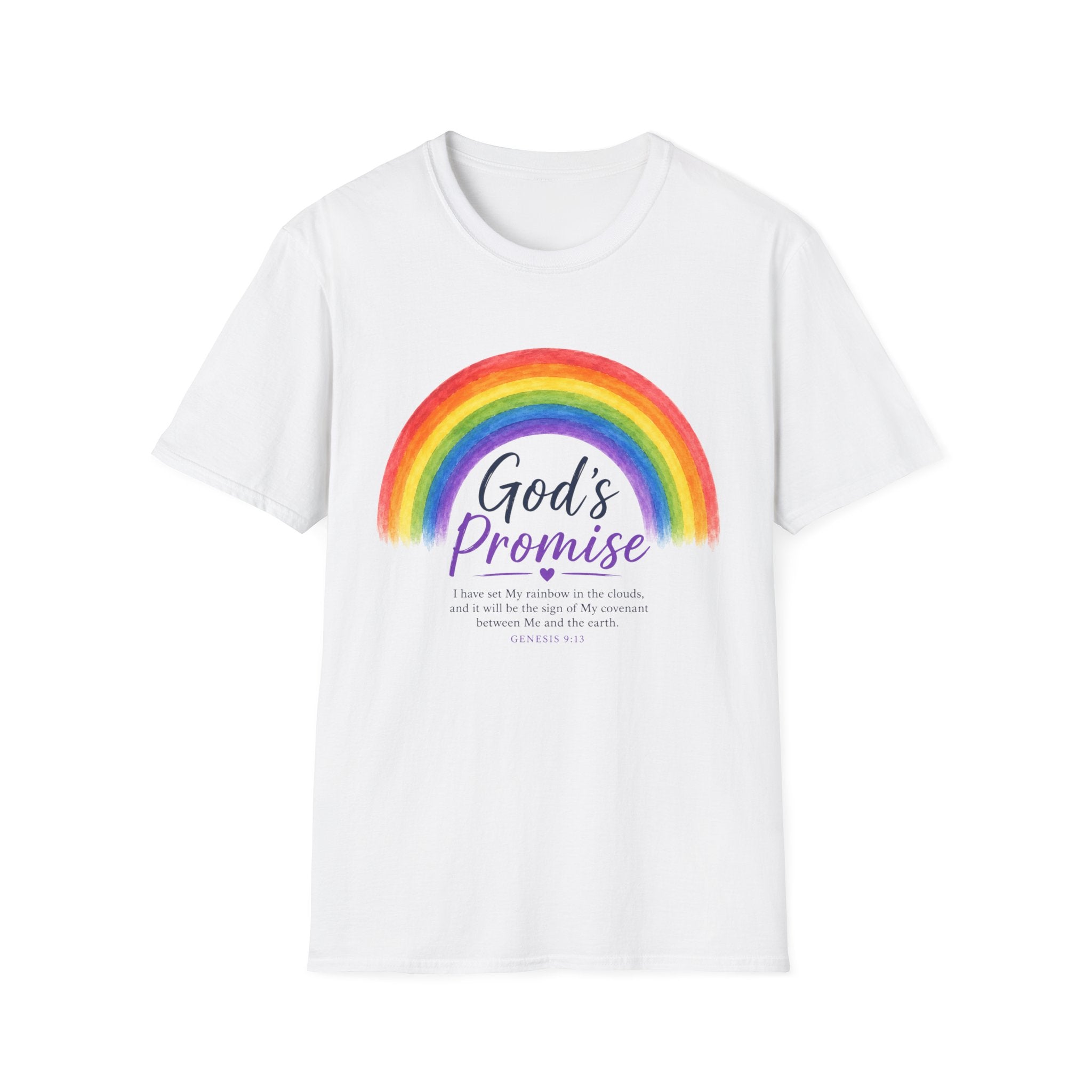 God's Promise Rainbow T-Shirt — Inspirational Christian Faith Tee