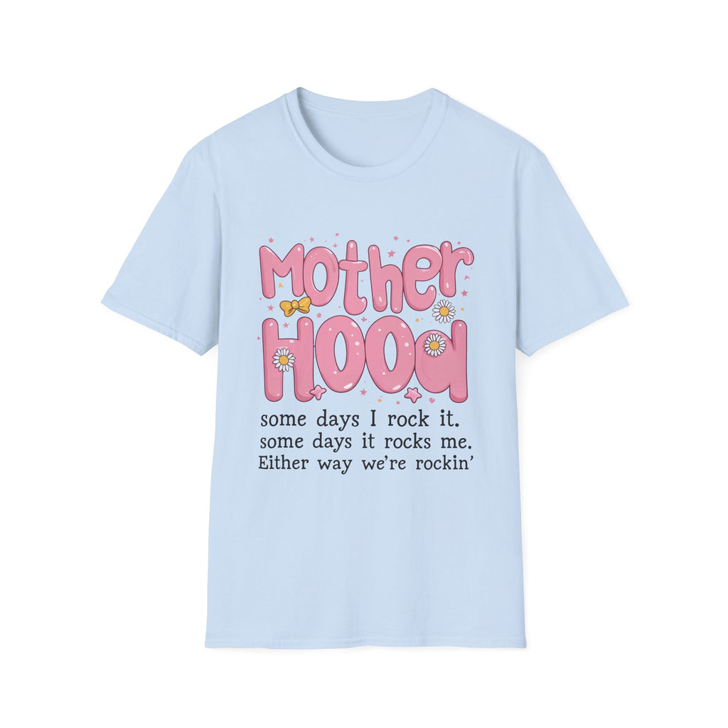 Mother Hood Retro Mom T-Shirt — Pink Motherhood Graphic Tee