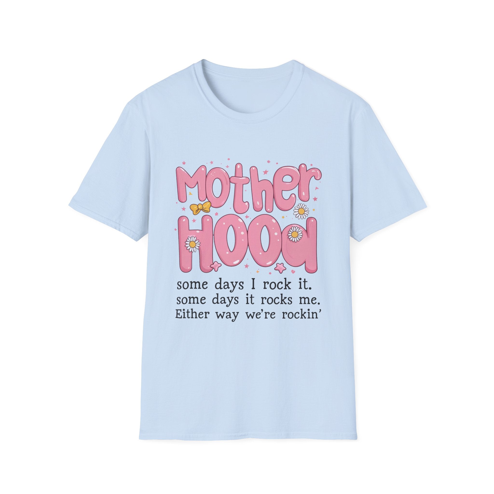 Mother Hood Retro Mom T-Shirt — Pink Motherhood Graphic Tee