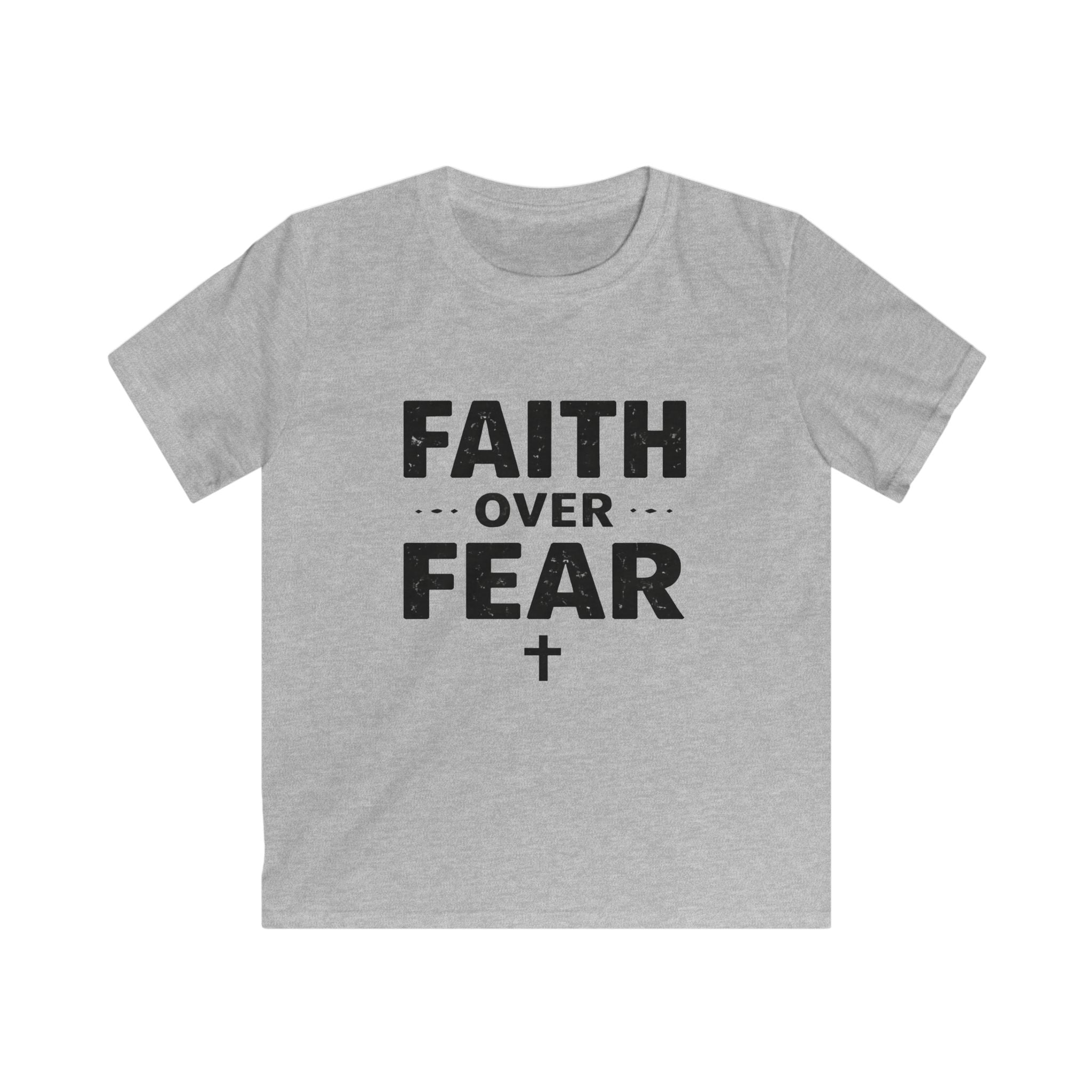 Kids "Faith Over Fear" Tee - Christian Inspirational Youth Shirt