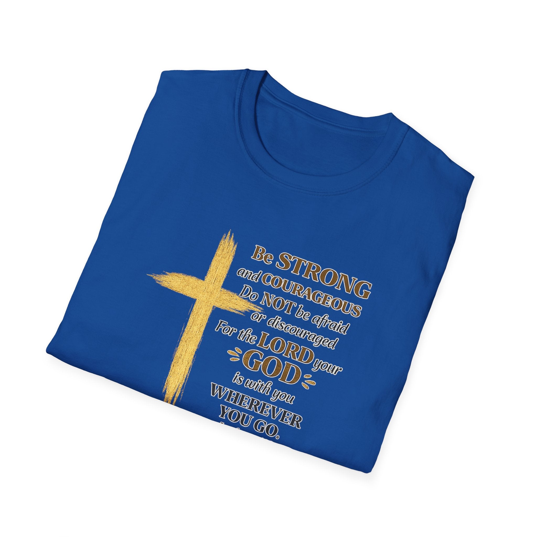 Class of 2026 Graduation T-Shirt — Gold Cross & Joshua 1:9 Inspirational Tee