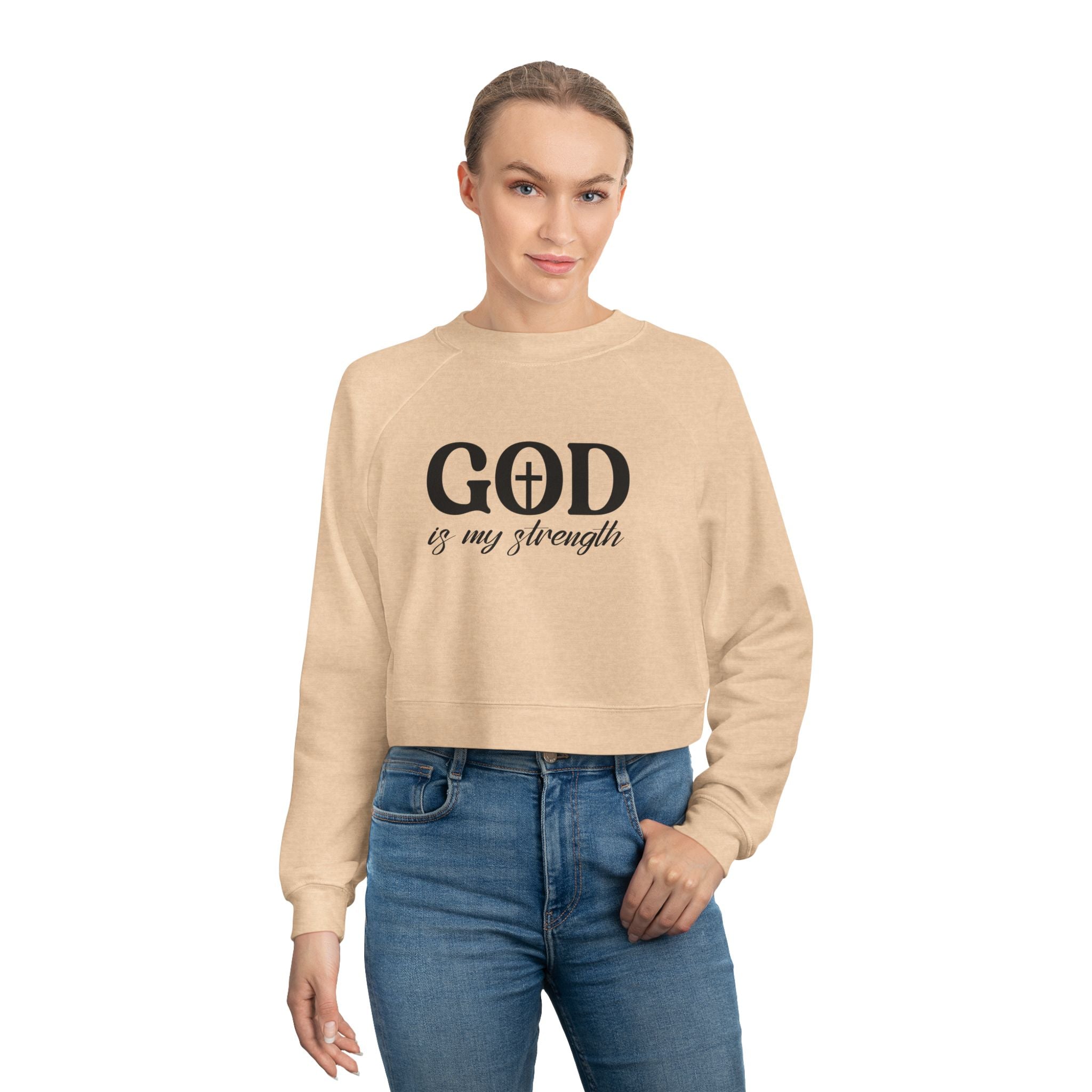 God Is Good Cropped Pullover — Women's Faith Sweatshirt
