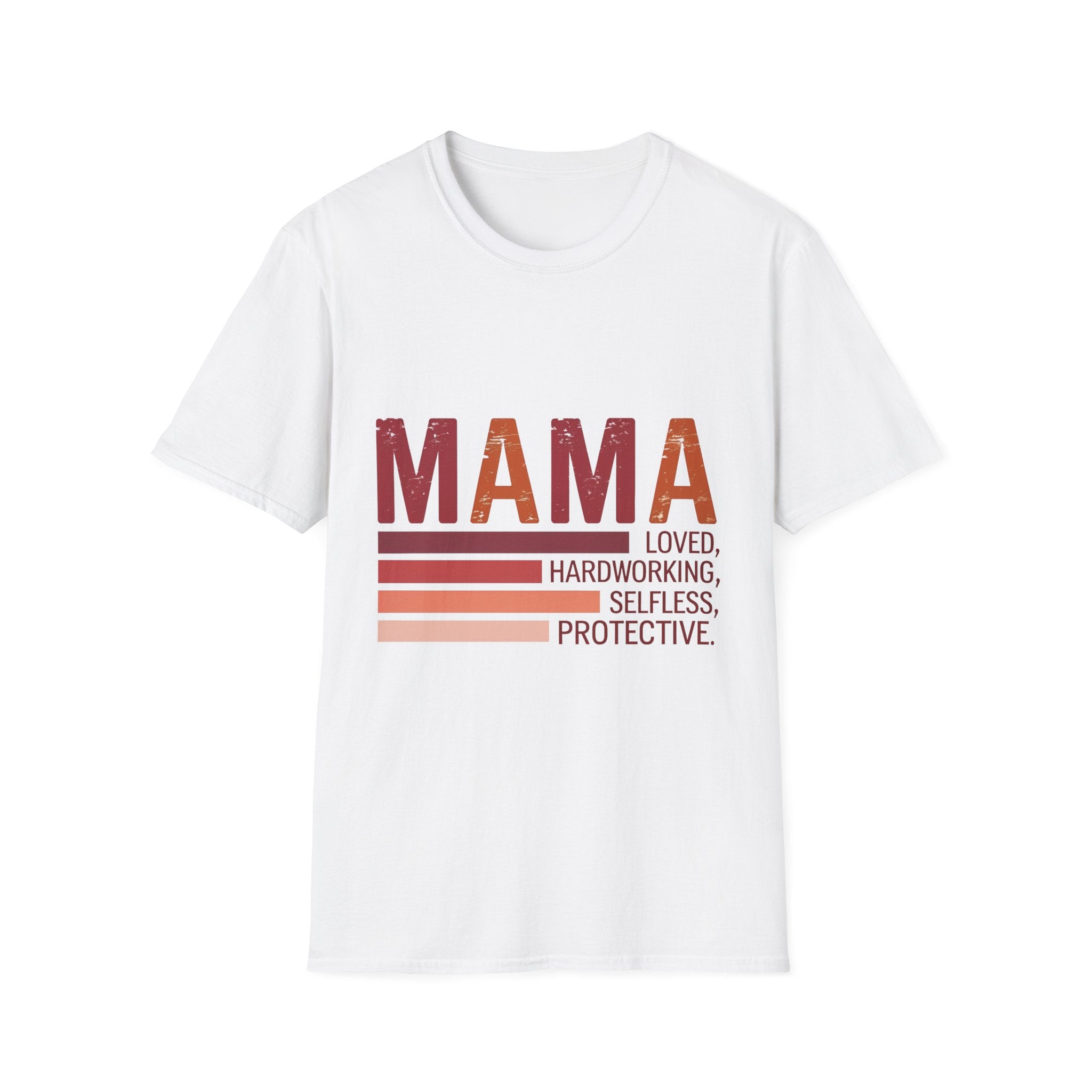 Mama Vintage Stripe T-Shirt — Loved, Hardworking, Selfless, Protective