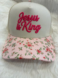 Jesus is King Floral Hat