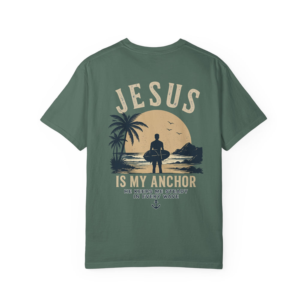 Jesus Is My Anchor T-Shirt — Christian Surf Sunset Tee