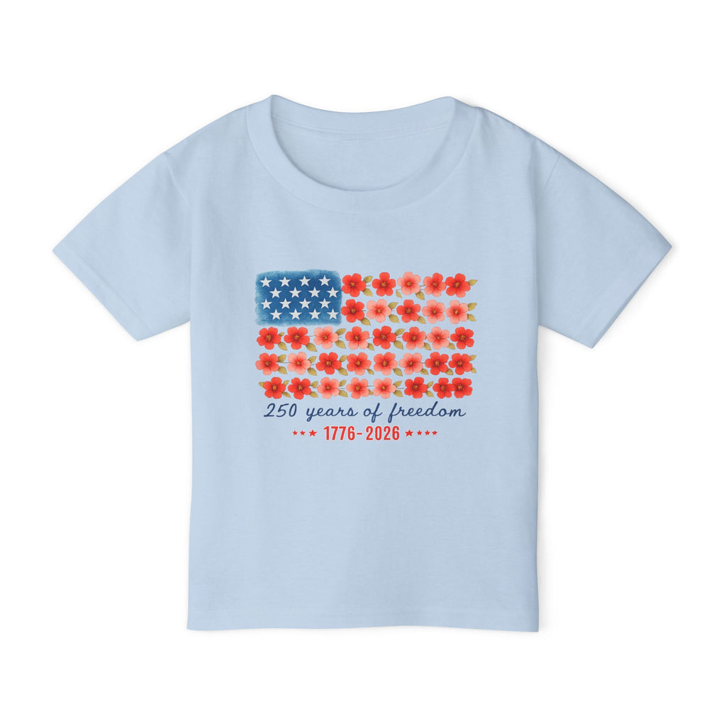 250 Years of Freedom USA Flag Flora Toddler T-shirt