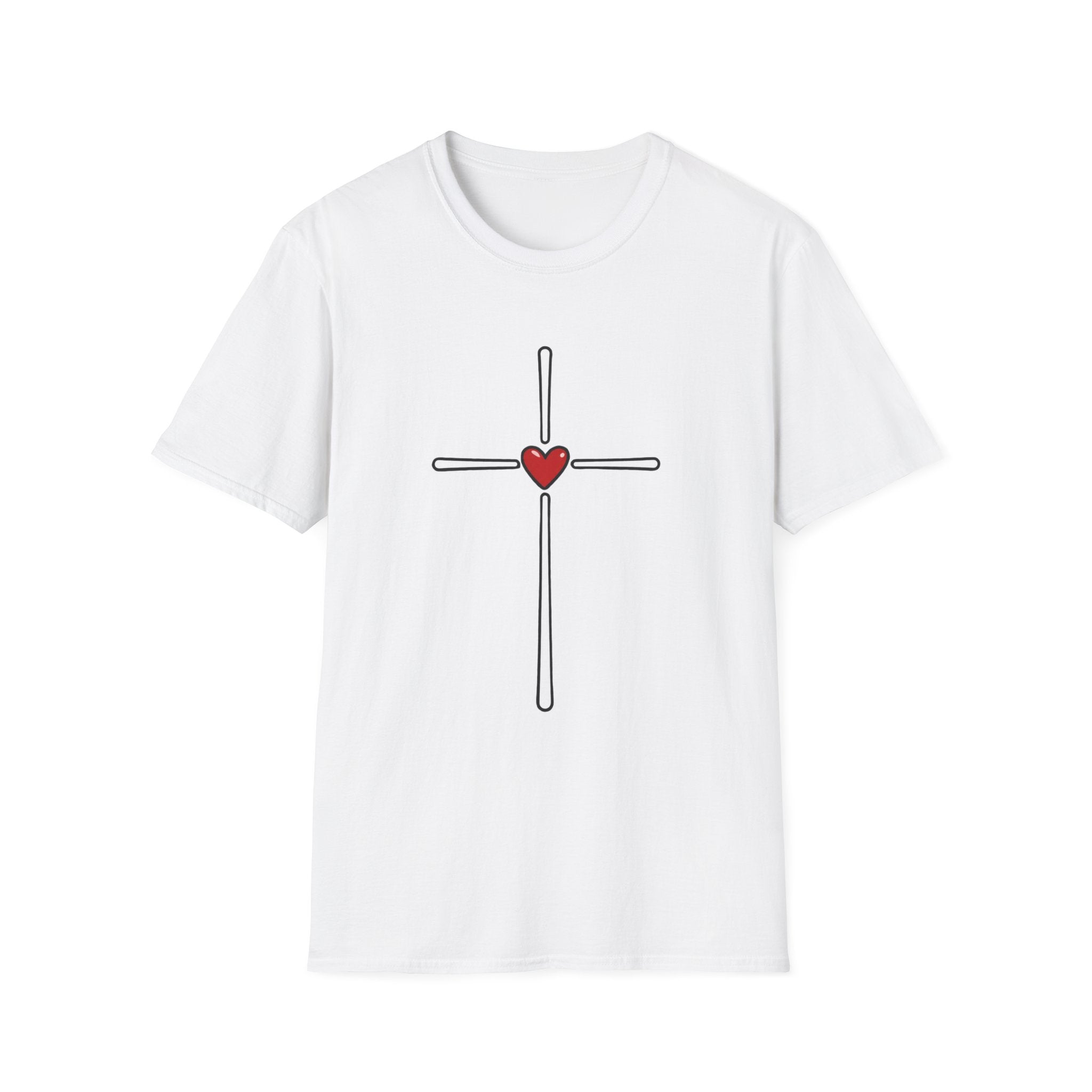 Heart Cross T-Shirt — Minimal Christian Faith Tee