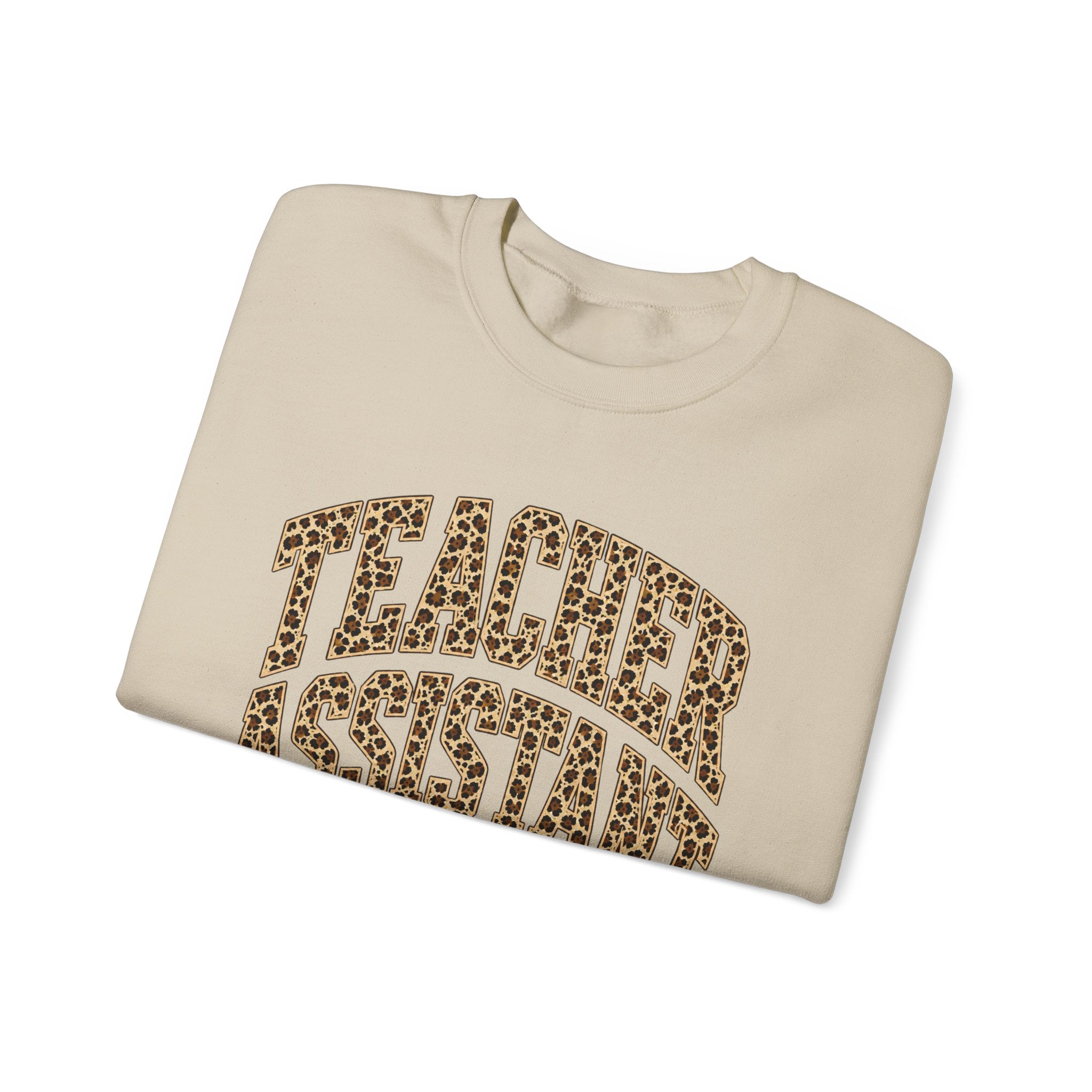 Teacher Assistant Leopard Print Crewneck Sweatshirt
