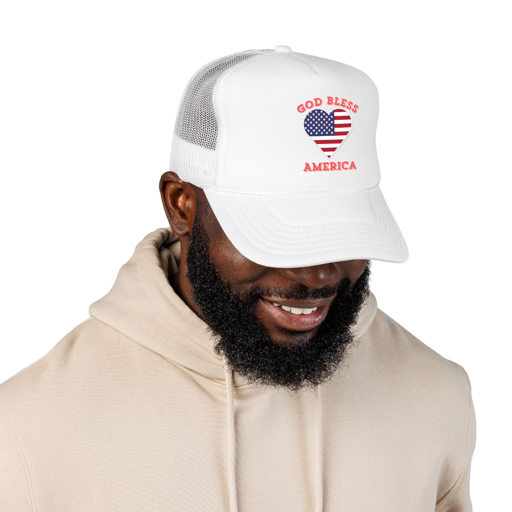 God Bless America Heart Trucker Hat
