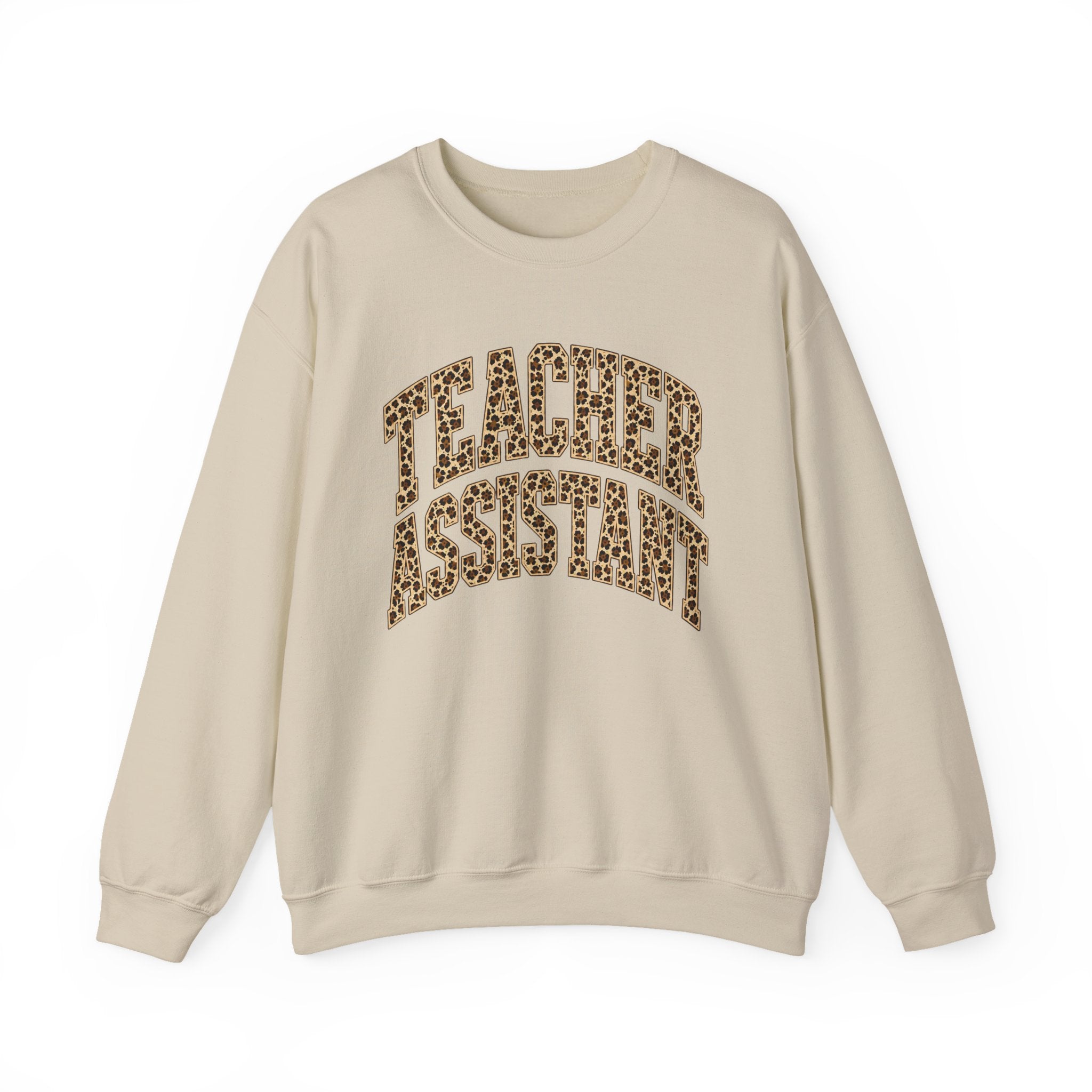 Teacher Assistant Leopard Print Crewneck Sweatshirt